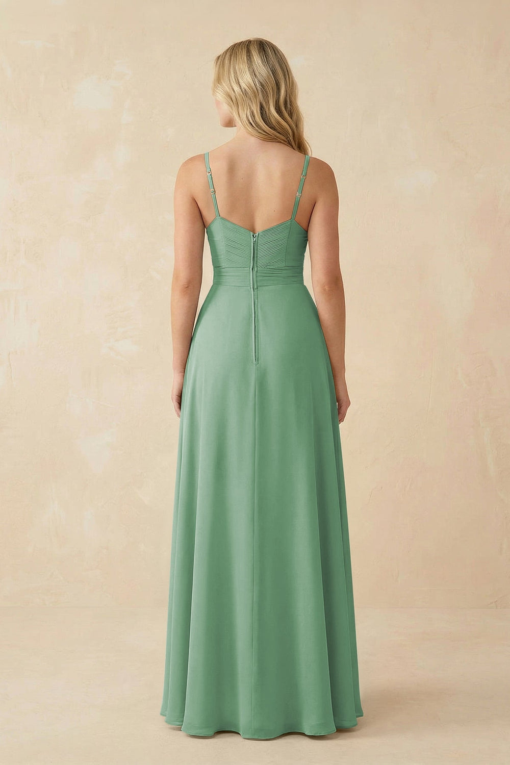 Sweetheart A - Line Pleated Chiffon Bridesmaid Dress in Sea Glass - KISS BRIDAL Bridesmaid Dresses