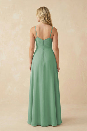 Sweetheart A - Line Pleated Chiffon Bridesmaid Dress in Sea Glass - SHE IS ME Bridesmaid Dresses