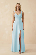 Sweetheart A - Line Pleated Chiffon Bridesmaid Dress in Sky Blue - SHE IS ME Bridesmaid Dresses