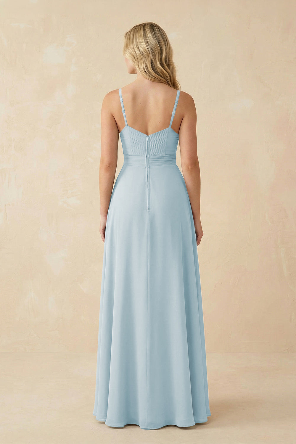 Sweetheart A-Line Pleated Chiffon Bridesmaid Dress in Sky Blue