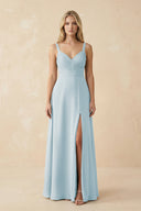 Sweetheart A - Line Pleated Chiffon Bridesmaid Dress in Sky Blue - KISS BRIDAL Bridesmaid Dresses