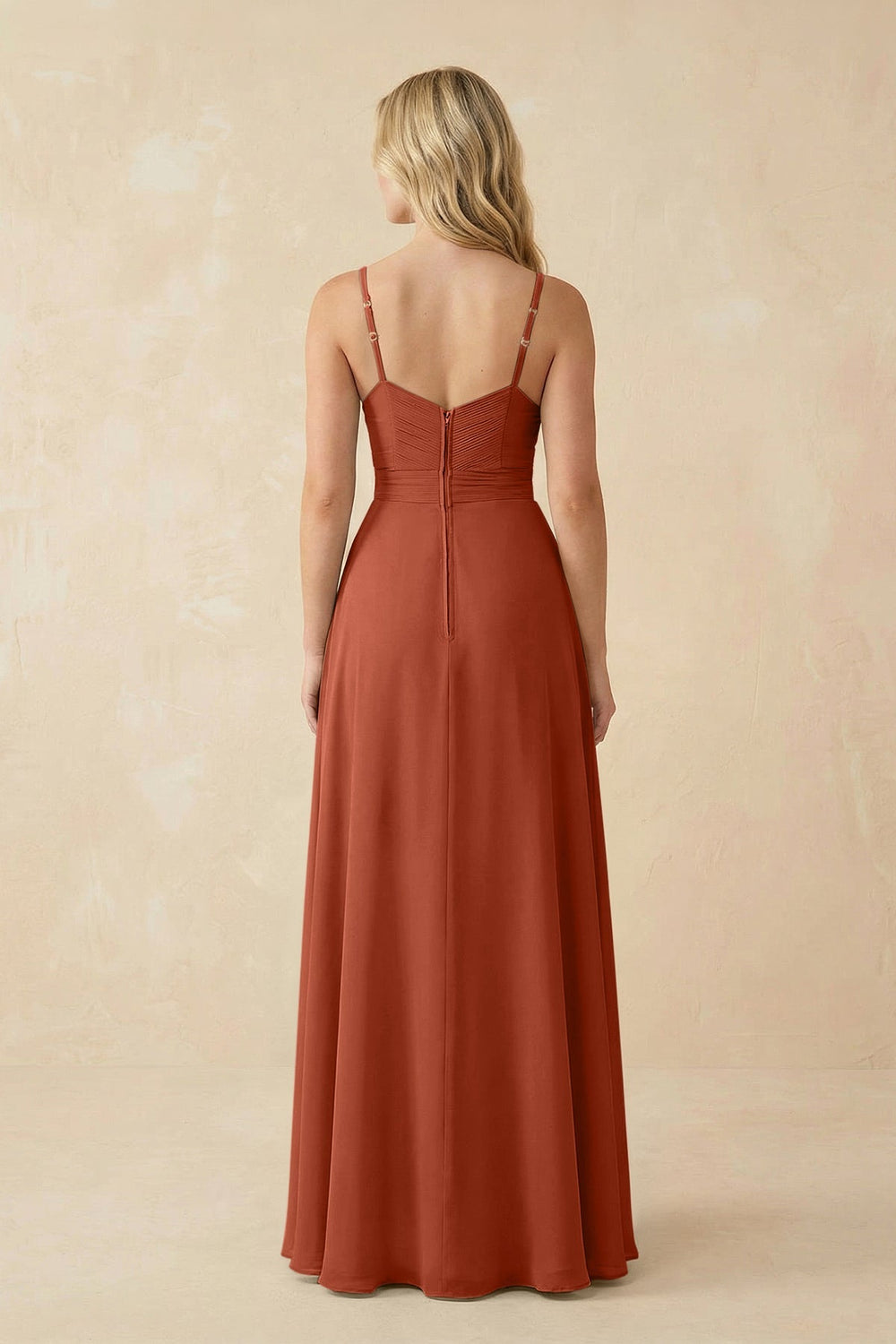 Sweetheart A - Line Pleated Chiffon Bridesmaid Dress in Spice - KISS BRIDAL Bridesmaid Dresses