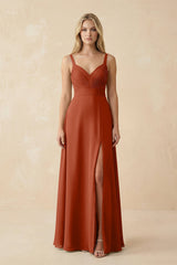 Sweetheart A - Line Pleated Chiffon Bridesmaid Dress in Spice - KISS BRIDAL Bridesmaid Dresses