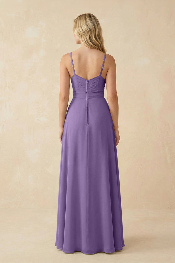 Sweetheart A - Line Pleated Chiffon Bridesmaid Dress in Tahiti - SHE IS ME Bridesmaid Dresses