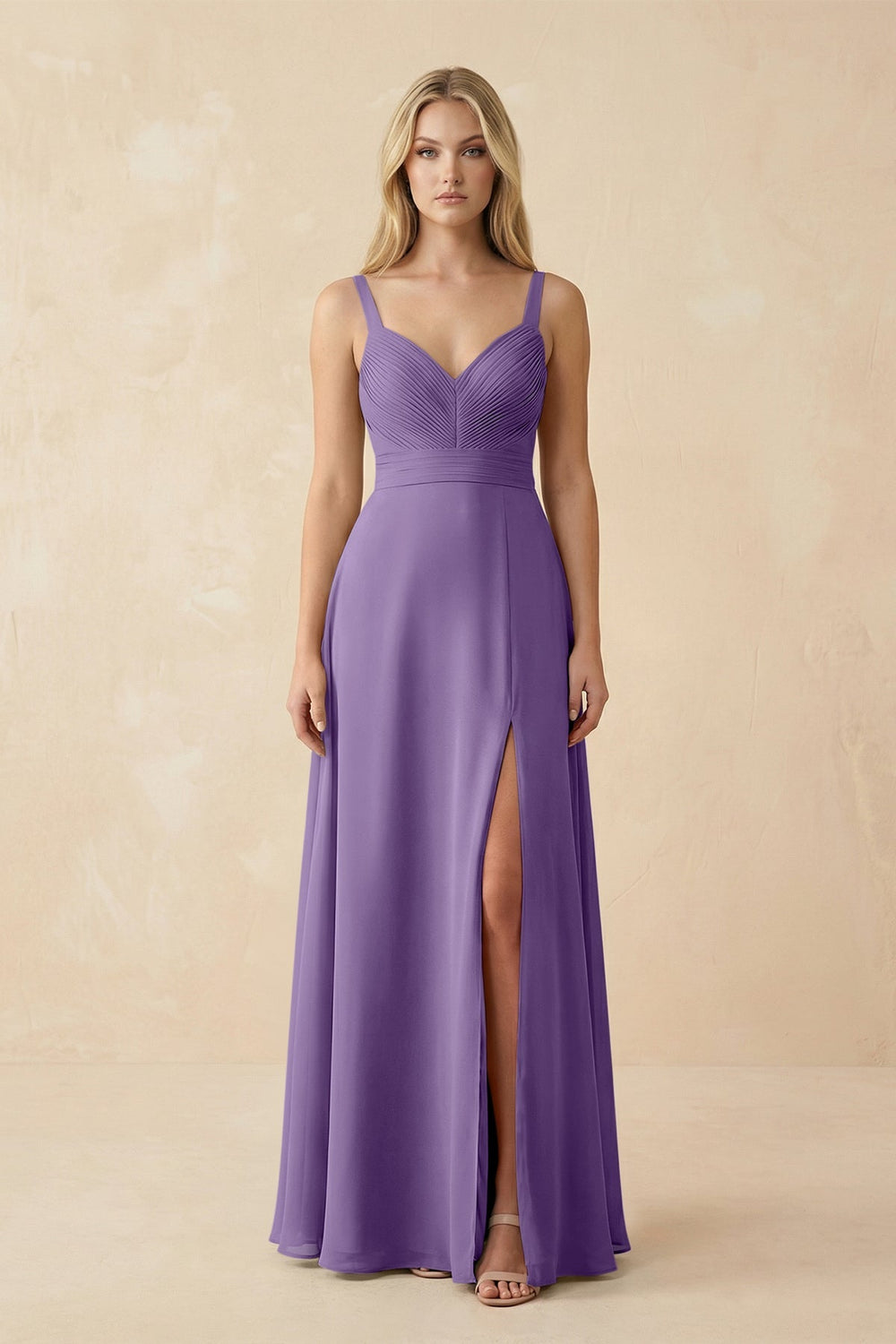 Sweetheart A - Line Pleated Chiffon Bridesmaid Dress in Tahiti - KISS BRIDAL Bridesmaid Dresses