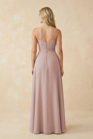 Sweetheart A-Line Pleated Chiffon Bridesmaid Dress in Toffee (2) | KISSBRIDAL