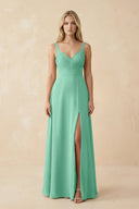 Sweetheart A - Line Pleated Chiffon Bridesmaid Dress in Turquoise - SHE IS ME Bridesmaid Dresses