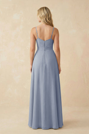 Sweetheart A - Line Pleated Chiffon Bridesmaid Dress in Twilight - SHE IS ME Bridesmaid Dresses