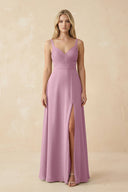 Sweetheart A - Line Pleated Chiffon Bridesmaid Dress in Vintage Mauve - SHE IS ME Bridesmaid Dresses