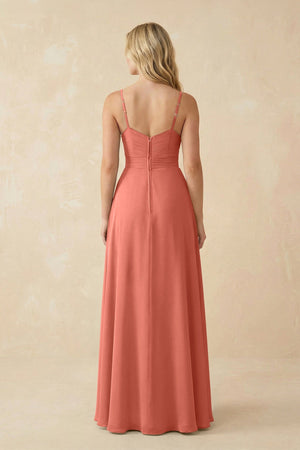 Sweetheart A - Line Pleated Chiffon Bridesmaid Dress in Wild Rose - SHE IS ME Bridesmaid Dresses