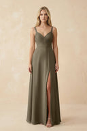 Sweetheart A - Line Pleated Chiffon Bridesmaid Dress in Willow Green - SHE IS ME Bridesmaid Dresses