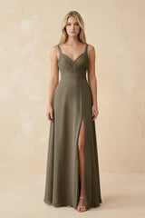 Sweetheart A - Line Pleated Chiffon Bridesmaid Dress in Willow Green - KISS BRIDAL Bridesmaid Dresses
