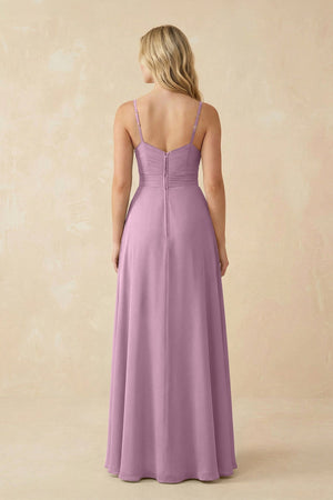 Sweetheart A - Line Pleated Chiffon Bridesmaid Dress in Wisteria - SHE IS ME Bridesmaid Dresses