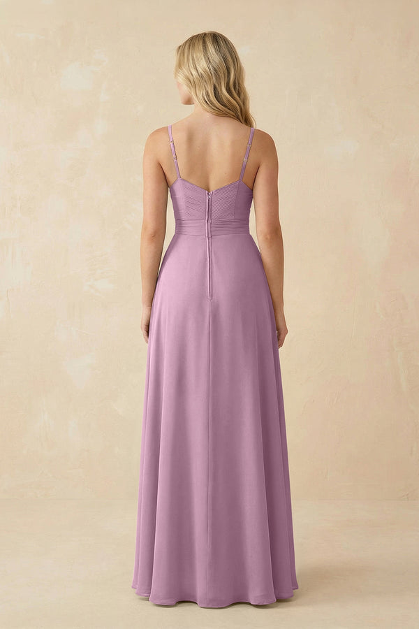 Sweetheart A - Line Pleated Chiffon Bridesmaid Dress in Wisteria - SHE IS ME Bridesmaid Dresses