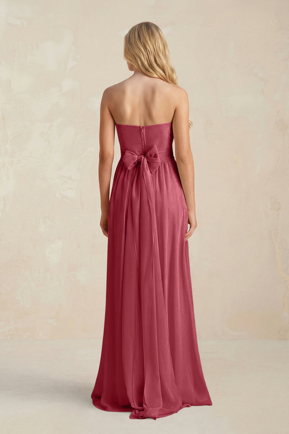 Sweetheart A-Line Pleated Chiffon Bridesmaid Dress With Slit in Merlot