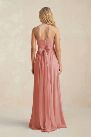 Sweetheart A-Line Pleated Chiffon Bridesmaid Dress With Slit in Mulberry (2) | KISSBRIDAL