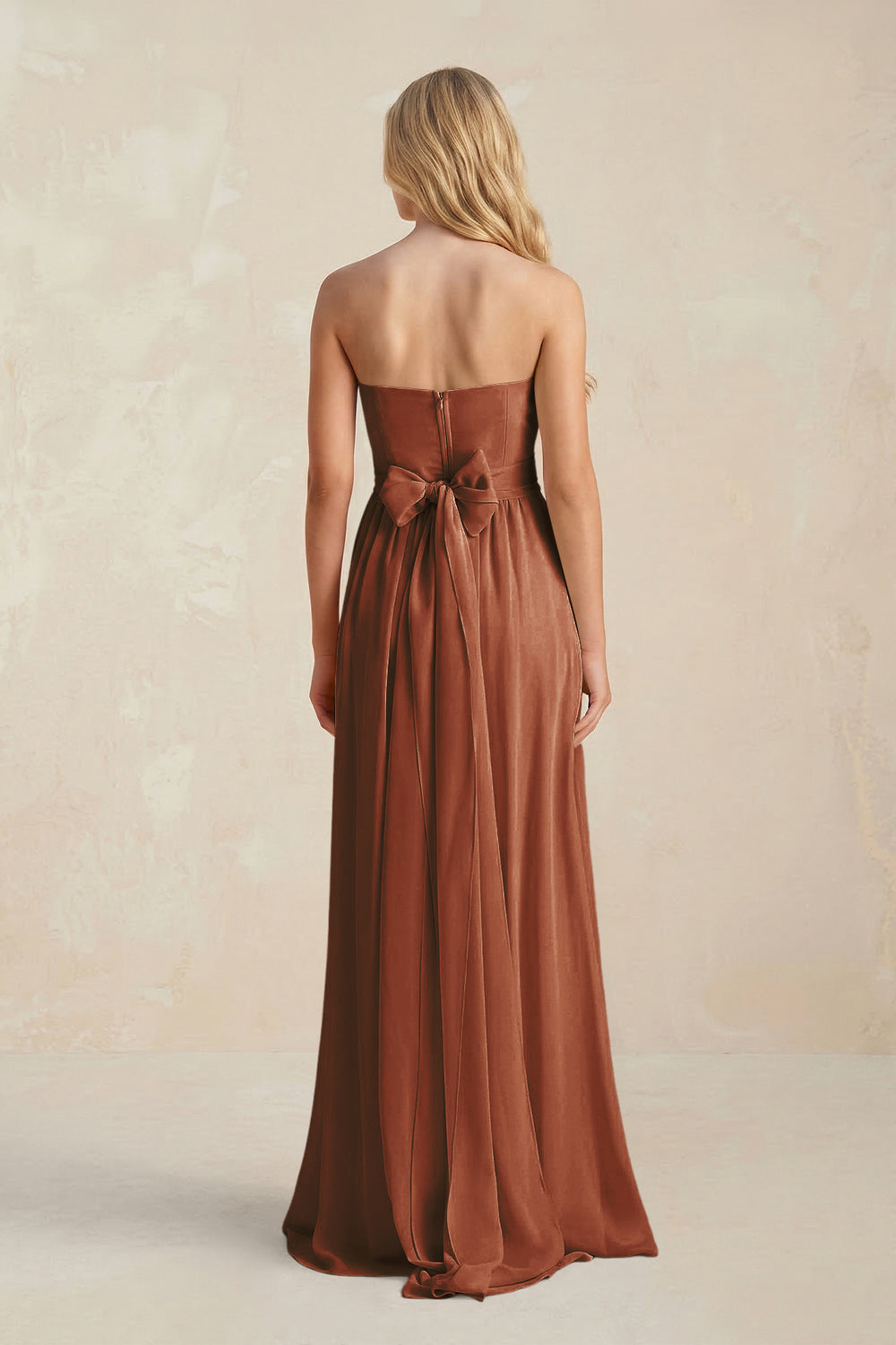 Sweetheart A-Line Pleated Chiffon Bridesmaid Dress With Slit in Terracotta