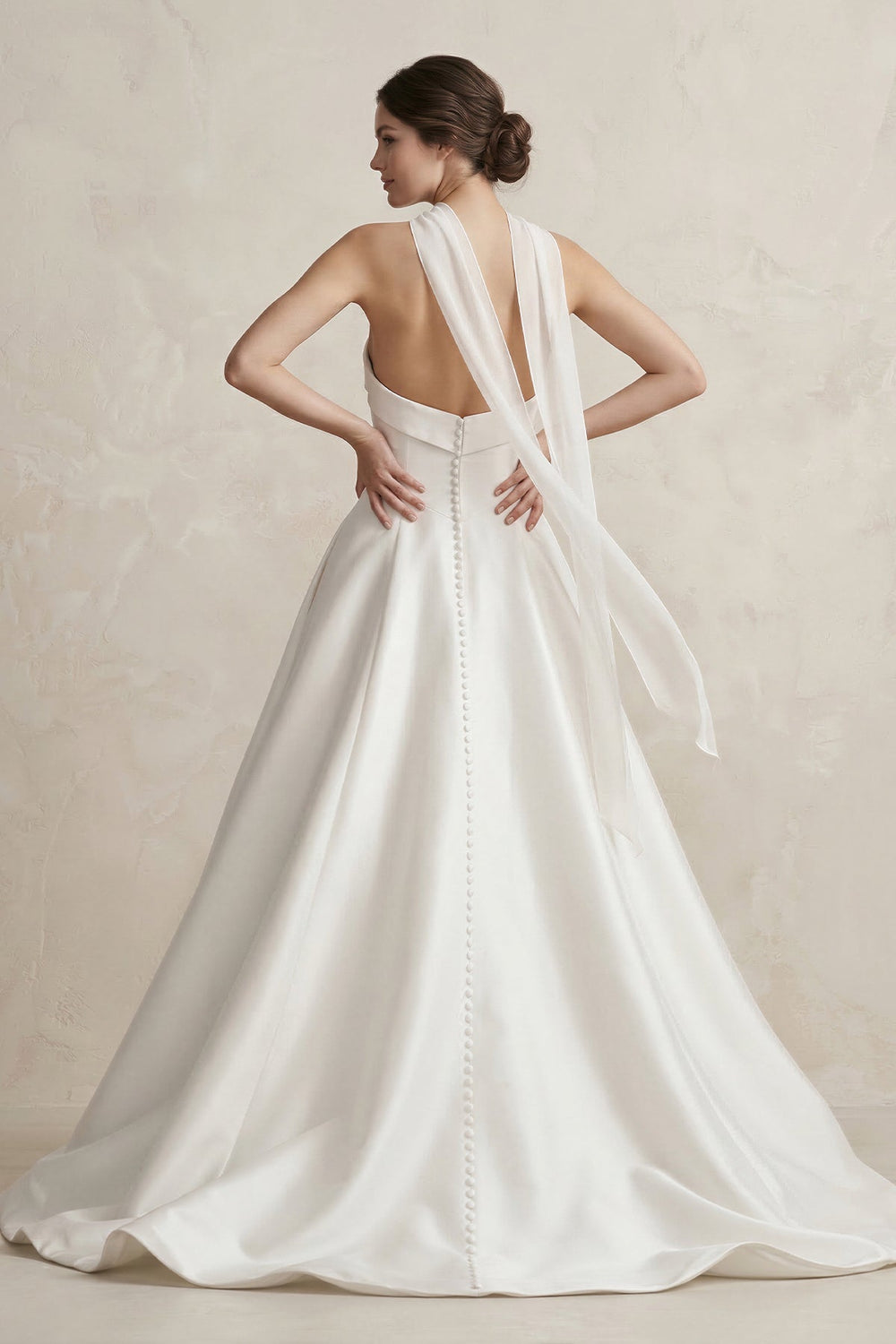Sweetheart A - Line Satin Ball Gown Wedding Dress in White - KISS BRIDAL Wedding Dresses