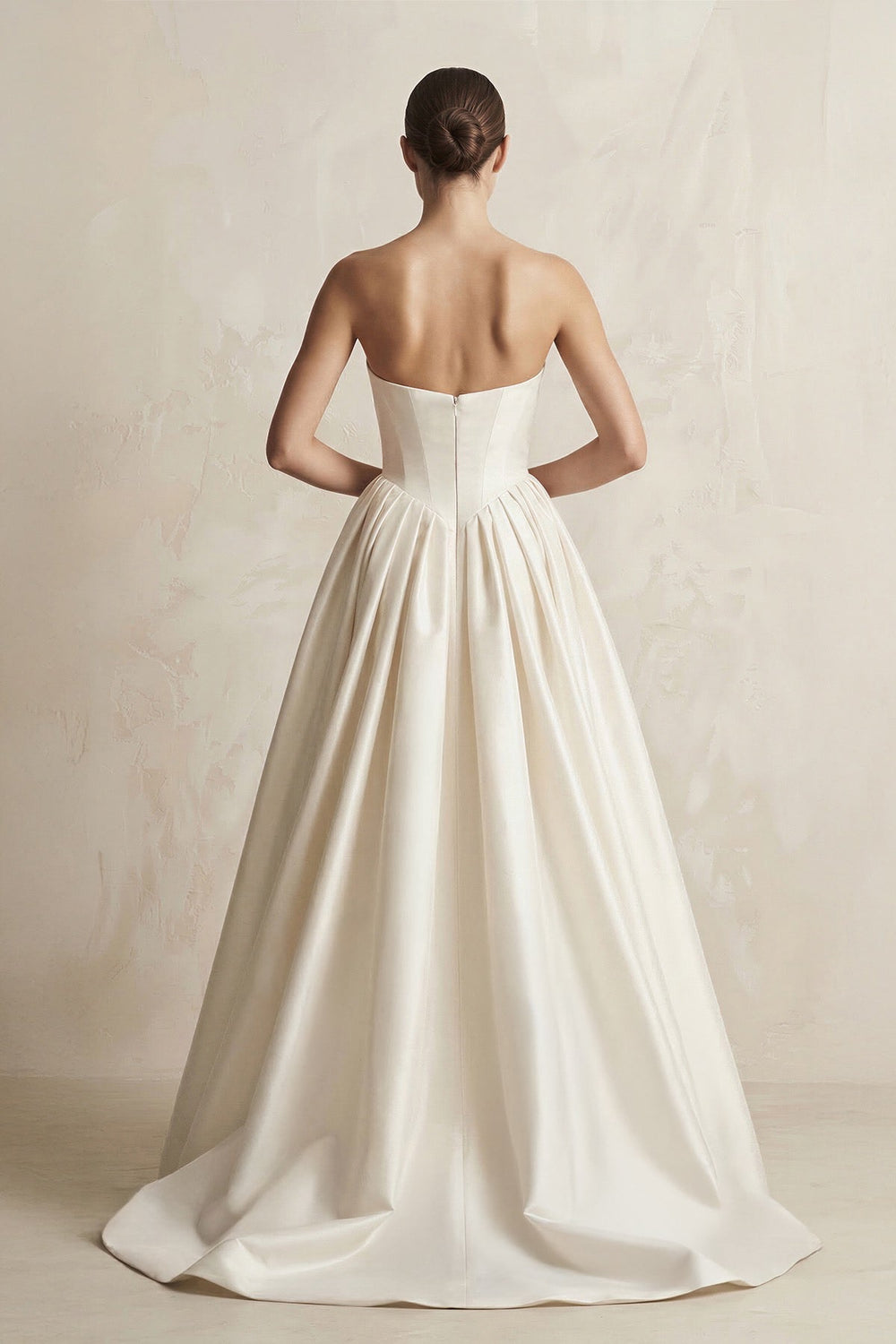 Sweetheart A - Line Satin Corset Wedding Dress in Ivory - KISS BRIDAL Wedding Dresses