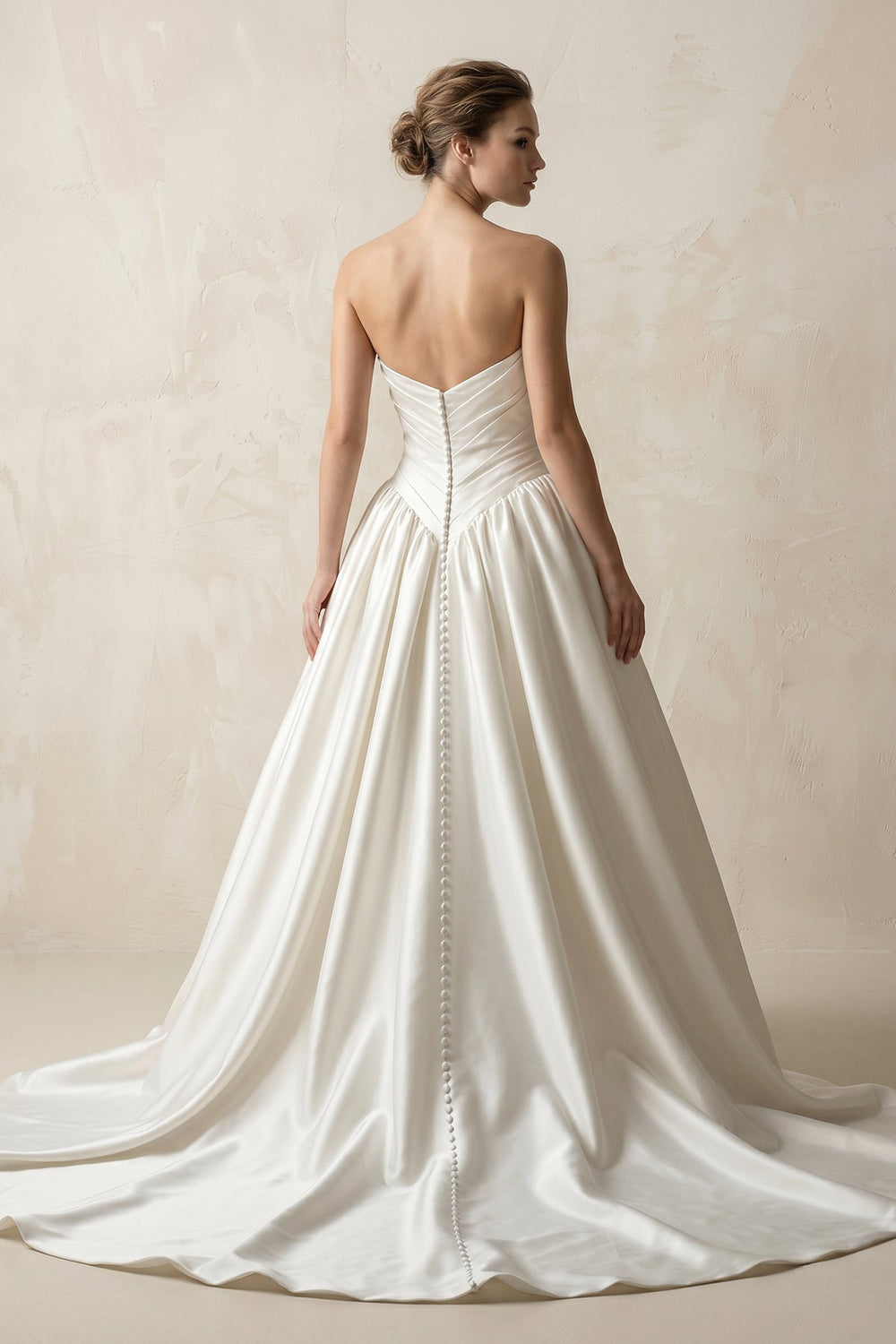 Sweetheart Ball - Gown Satin Ruched Wedding Dress in White - KISS BRIDAL Wedding Dresses