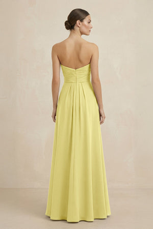 Sweetheart Chiffon A - Line Bridesmaid Dress with Slit in Buttercup - SHE IS ME Bridesmaid Dresses