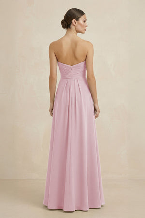 Sweetheart Chiffon A - Line Bridesmaid Dress with Slit in Candy Pink - SHE IS ME Bridesmaid Dresses