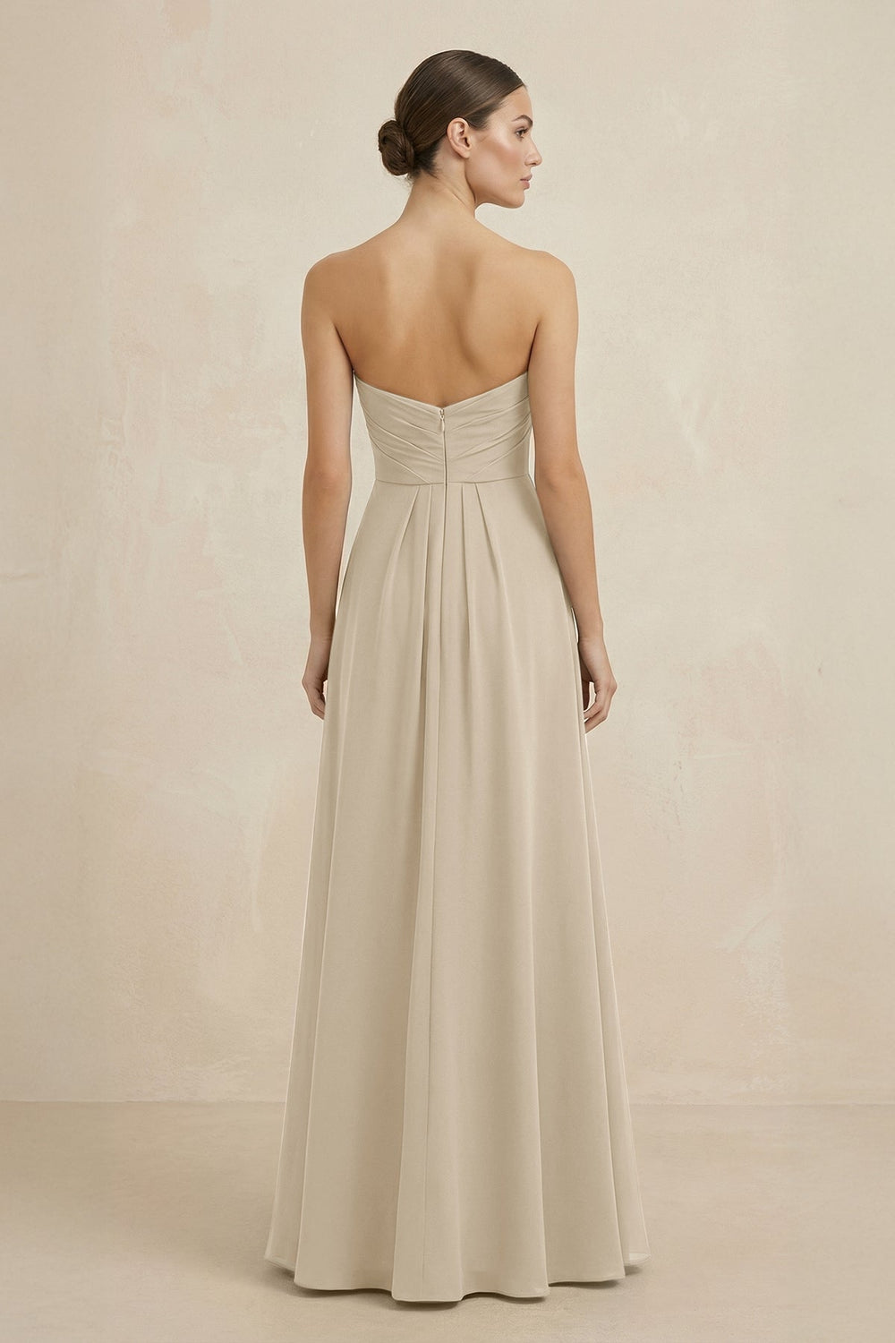 Sweetheart Chiffon A - Line Bridesmaid Dress with Slit in Champagne - KISS BRIDAL Bridesmaid Dresses