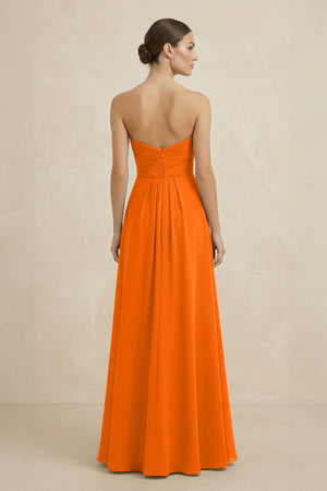 Sweetheart Chiffon A - Line Bridesmaid Dress with Slit in Cinnamon - SHE IS ME Bridesmaid Dresses