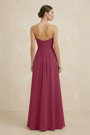 Sweetheart Chiffon A - Line Bridesmaid Dress with Slit in Desert Rose - SHE IS ME Bridesmaid Dresses