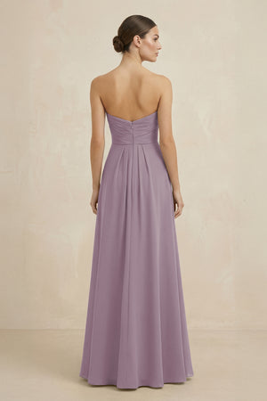 Sweetheart Chiffon A-Line Bridesmaid Dress with Slit in Dusk (2) | KISSBRIDAL