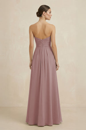 Sweetheart Chiffon A-Line Bridesmaid Dress with Slit in Dusty Rose (2) | KISSBRIDAL