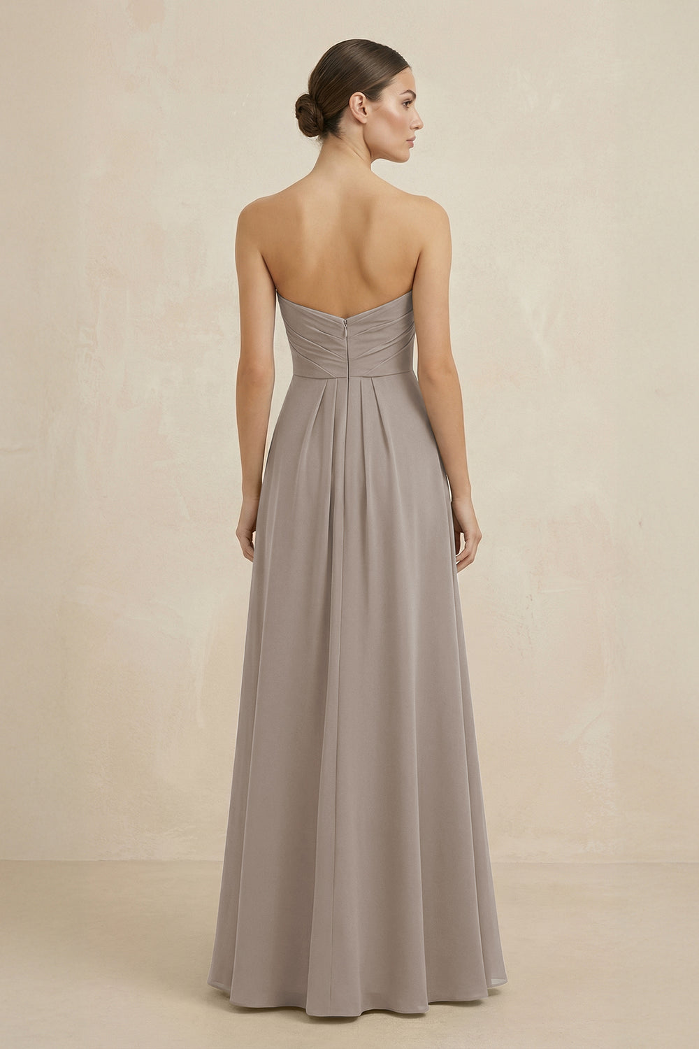 Sweetheart Chiffon A-Line Bridesmaid Dress with Slit in Frost