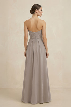 Sweetheart Chiffon A-Line Bridesmaid Dress with Slit in Frost (2) | KISSBRIDAL