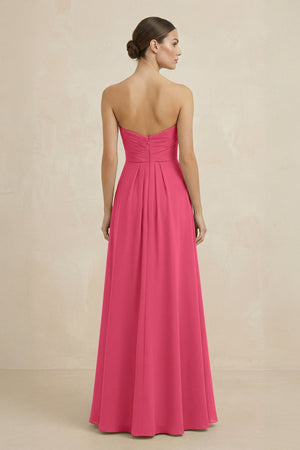 Sweetheart Chiffon A - Line Bridesmaid Dress with Slit in Fuchsia - SHE IS ME Bridesmaid Dresses