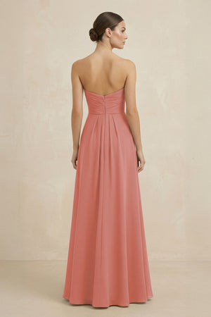 Sweetheart Chiffon A-Line Bridesmaid Dress with Slit in Mulberry (2) | KISSBRIDAL