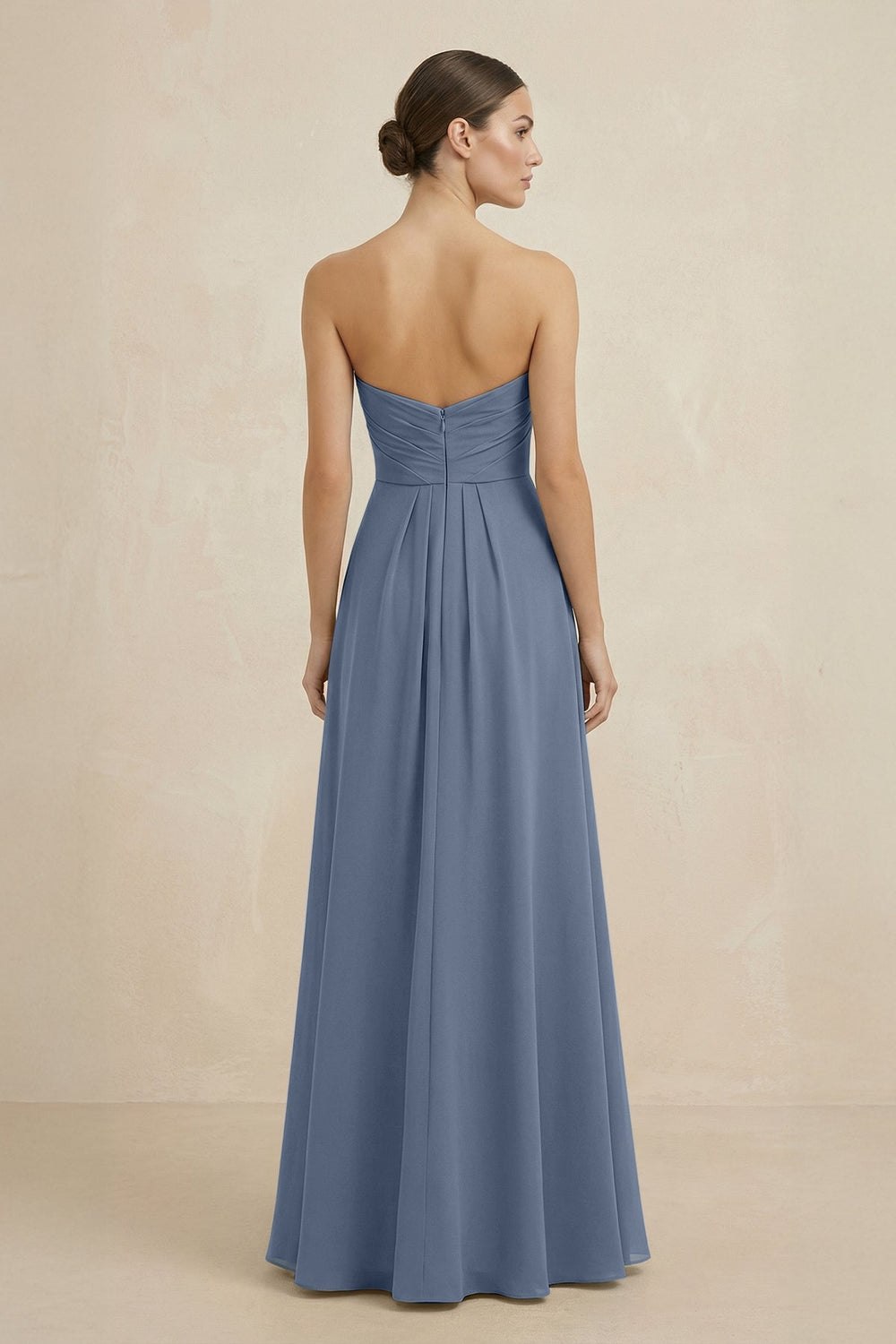Sweetheart Chiffon A - Line Bridesmaid Dress with Slit in Neptune - KISS BRIDAL Bridesmaid Dresses