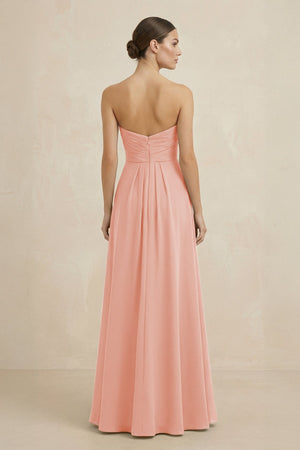Sweetheart Chiffon A - Line Bridesmaid Dress with Slit in Rose Petal - SHE IS ME Bridesmaid Dresses