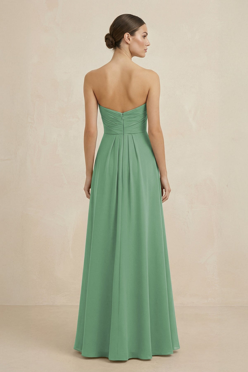 Sweetheart Chiffon A - Line Bridesmaid Dress with Slit in Sea Glass - KISS BRIDAL Bridesmaid Dresses
