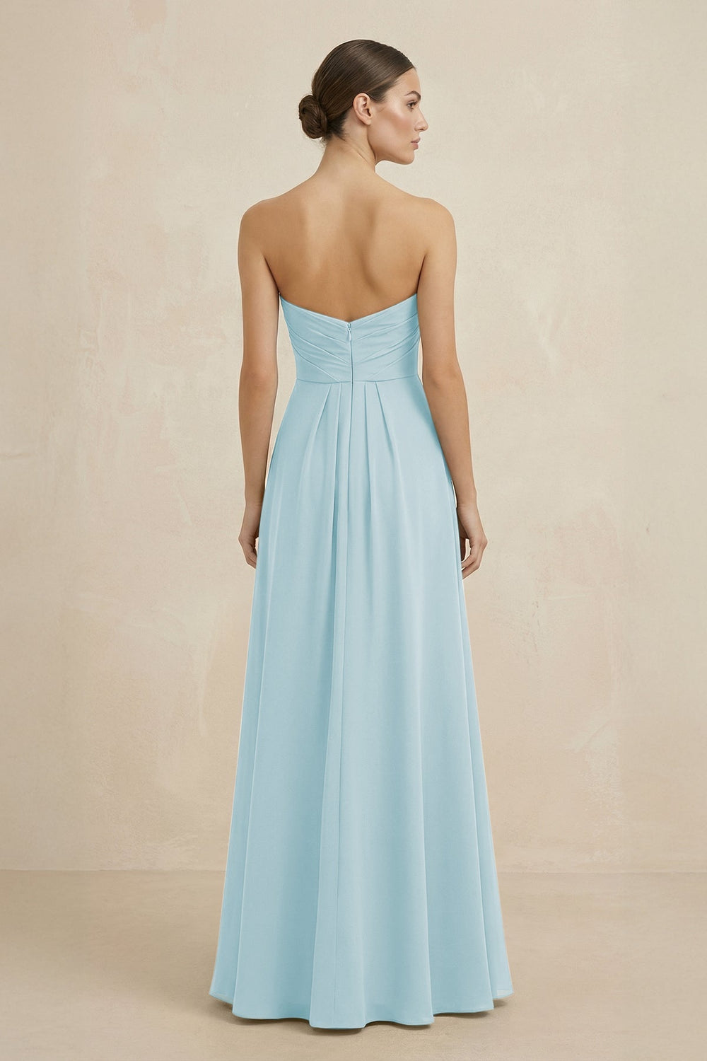 Sweetheart Chiffon A - Line Bridesmaid Dress with Slit in Sky Blue - KISS BRIDAL Bridesmaid Dresses