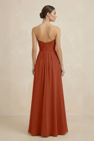 Sweetheart Chiffon A - Line Bridesmaid Dress with Slit in Spice - SHE IS ME Bridesmaid Dresses