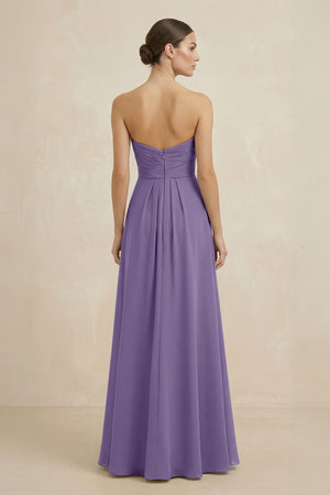 Sweetheart Chiffon A-Line Bridesmaid Dress with Slit in Tahiti (2) | KISSBRIDAL