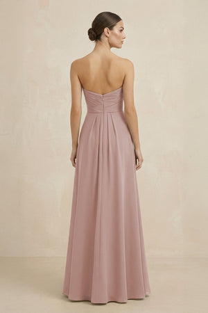 Sweetheart Chiffon A - Line Bridesmaid Dress with Slit in Toffee - SHE IS ME Bridesmaid Dresses