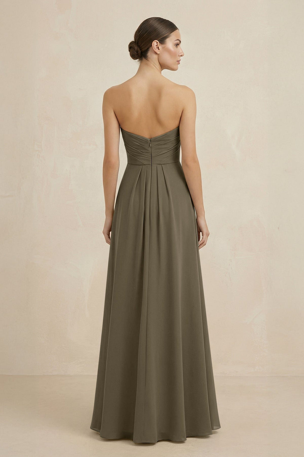 Sweetheart Chiffon A - Line Bridesmaid Dress with Slit in Willow Green - KISS BRIDAL Bridesmaid Dresses