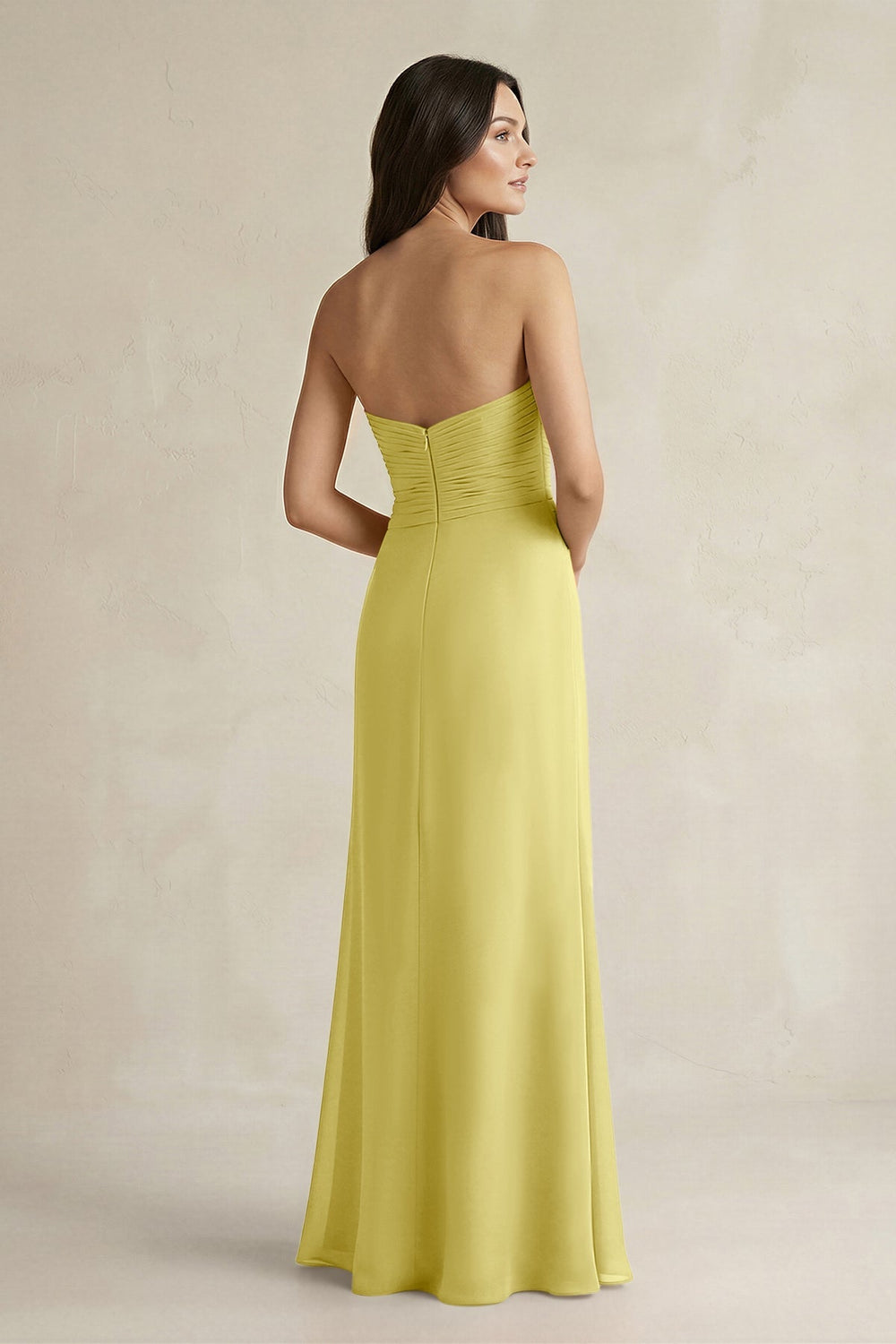 Sweetheart Chiffon Pleated Sheath Bridesmaid Dress in Buttercup - KISS BRIDAL Bridesmaid Dresses