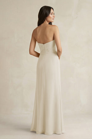 Sweetheart Chiffon Pleated Sheath Bridesmaid Dress in Dove Gray - SHE IS ME Bridesmaid Dresses
