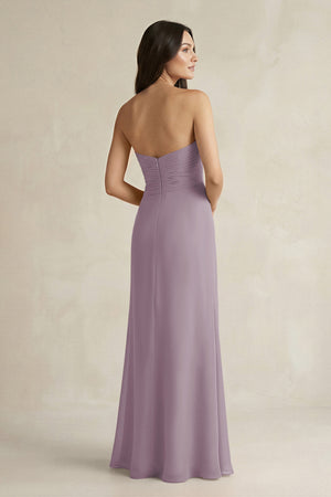 Sweetheart Chiffon Pleated Sheath Bridesmaid Dress  in Dusk (2) | KISSBRIDAL