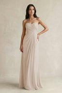 Sweetheart Chiffon Pleated Sheath Bridesmaid Dress in Frost - SHE IS ME Bridesmaid Dresses
