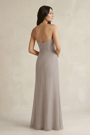 Sweetheart Chiffon Pleated Sheath Bridesmaid Dress  in Frost (2) | KISSBRIDAL