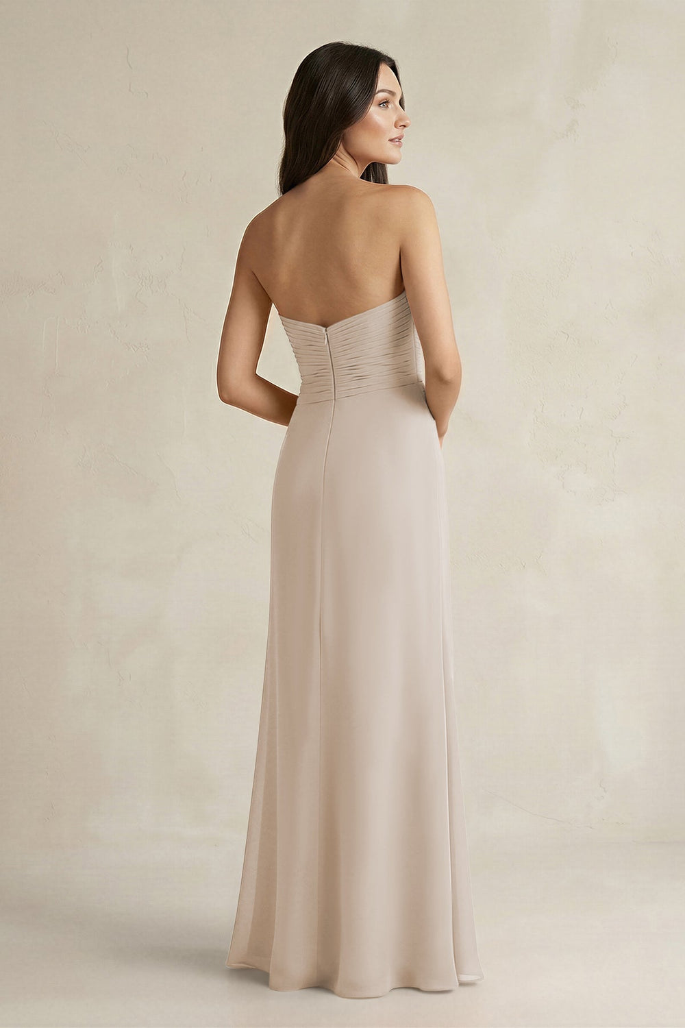 Sweetheart Chiffon Pleated Sheath Bridesmaid Dress in Frost - KISS BRIDAL Bridesmaid Dresses