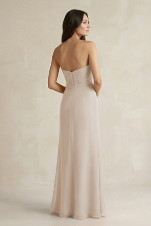 Sweetheart Chiffon Pleated Sheath Bridesmaid Dress in Frost - SHE IS ME Bridesmaid Dresses